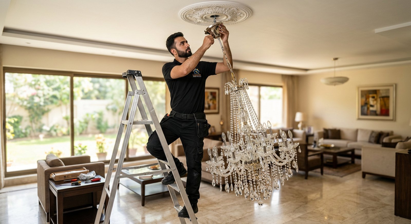 Chandelier Installation in Islamabad and Rawalpindi by Laraib Home Services